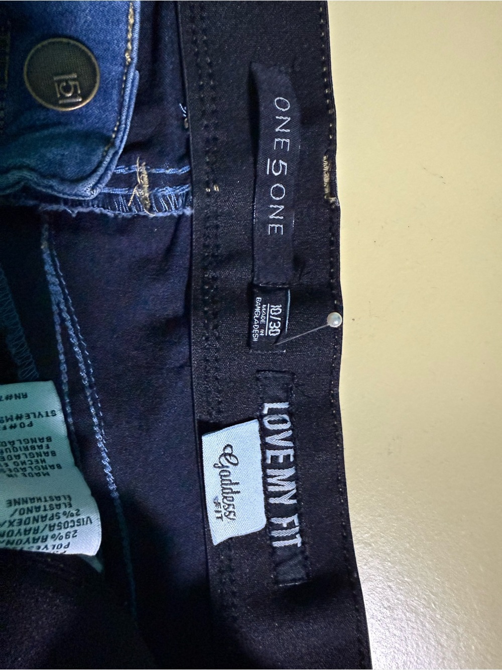one 5 one Navy Blue Denim Shorts for Women - Picture 3 of 3